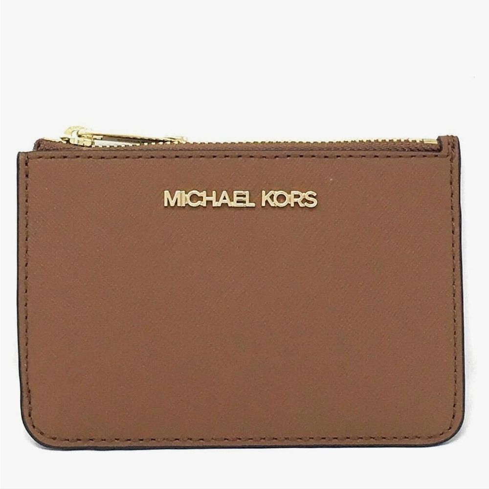 Michael Kors Leather Jet Set Travel Small Top Zip Coin Pouch w/ID - Picture 2 of 8